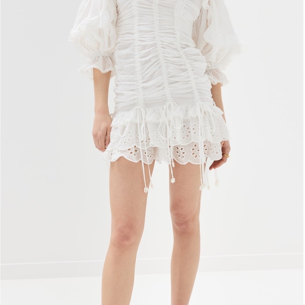Farm Rio White Lace Organic Cotton Mini Dress - Picture 7 of 7